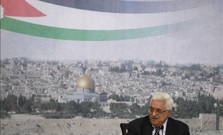 Palestinian President Abbas speaks during a televised speech in Ramallah