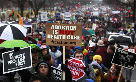 Anti-abortion demonstrators take part in the "March for Life" in Washington 