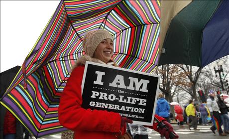 Anti-abortion demonstrators take part in the "March for Life" in Washington