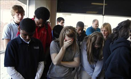 Students praying