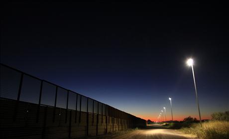  The border fence separating the United States and Mexico in Douglas, Arizona