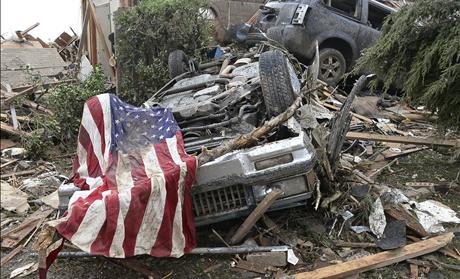 American Flag Oklahoma Tornado