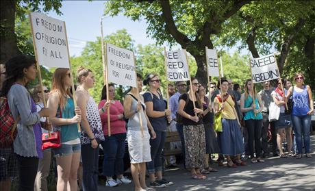 Protesters for Pastor Saeed in Hungary