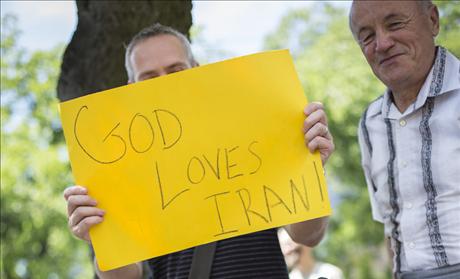 Protesters for Pastor Saeed in Hungary