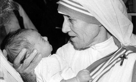 Mother Teresa holding baby