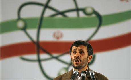Iran's President Ahmadinejad speaks during a ceremony at the Natanz nuclear enrichment facility