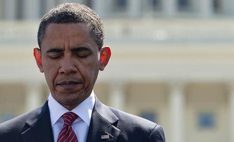 U.S. President Barack Obama prepares to deliver remarks at the National Peace Officers' Memorial at the U.S. Capitol