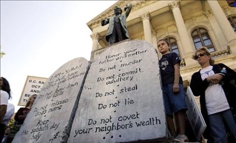 TEN COMMANDMENTS TOUR AT GEORGIA CAPITOL IN ATLANTA.
