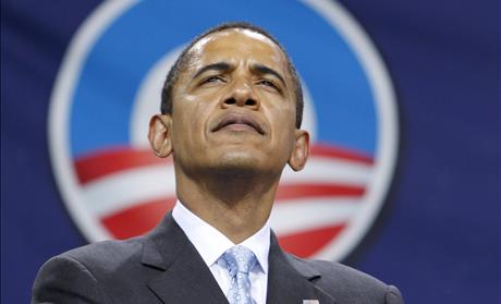 U.S. Democratic Presidential nominee Obama is pictured during a rally in Bristow