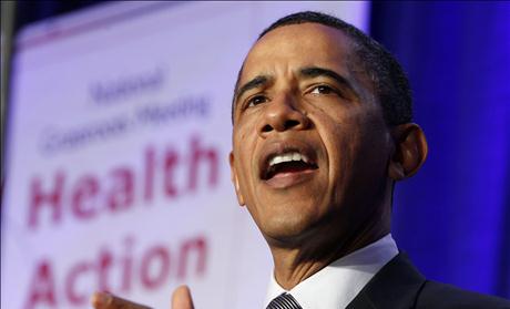 U.S. President Barack Obama speaks to the Families USA's 16th annual Health Action Conference at the Hyatt Regency Washington on Capitol Hill in Washington