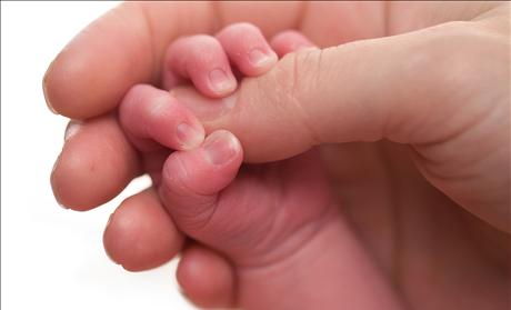 Newborn pro-life baby hand