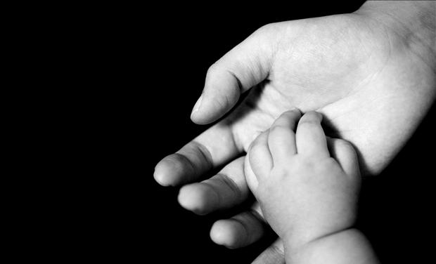 Newborn baby hand