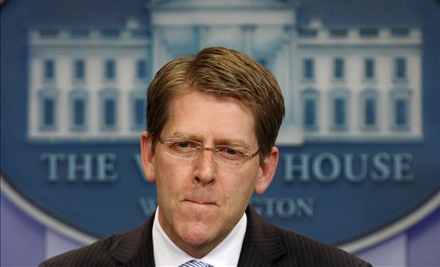 White House Press Secretary Jay Carney listens to questions during the daily press briefing at the White House in Washington 