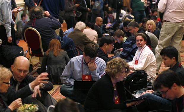 Bloggers at conference