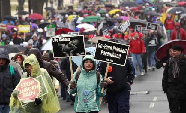 Anti-abortion demonstrators take part in the "March for Life" in Washington 