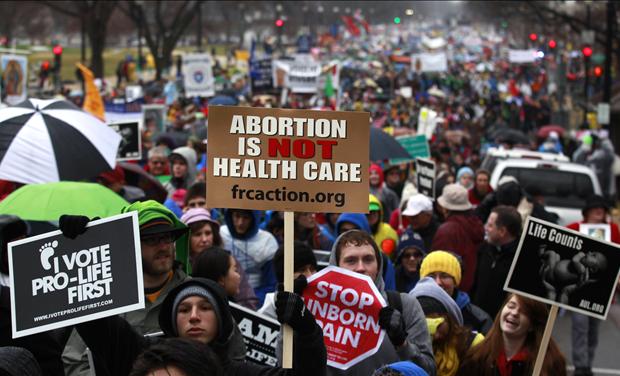 Anti-abortion demonstrators take part in the "March for Life" in Washington