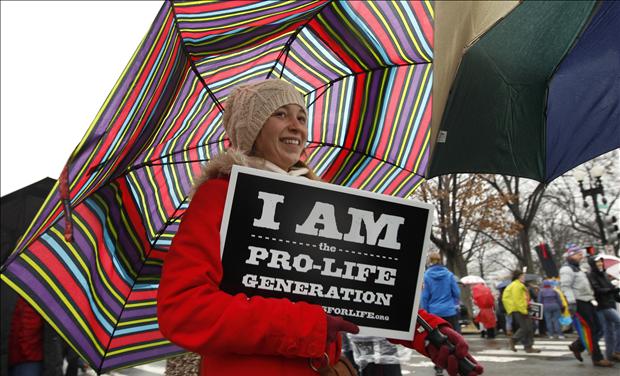 Anti-abortion demonstrators take part in the "March for Life" in Washington