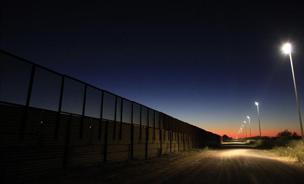  The border fence separating the United States and Mexico in Douglas, Arizona