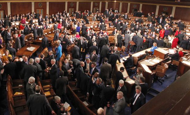 The 112th Congress convenes in the House Chamber in the U.S. Capitol in Washington