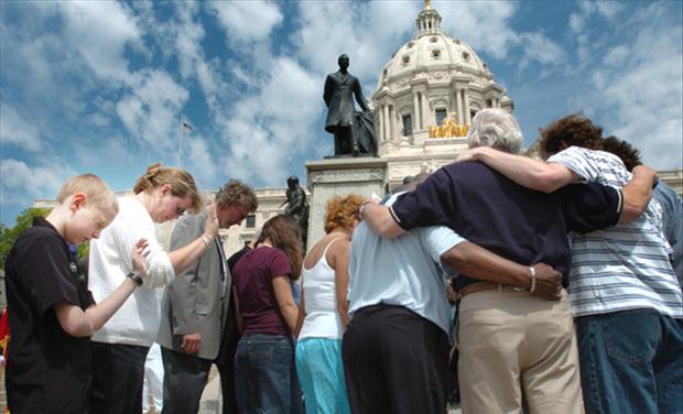 Group Praying around the Capital