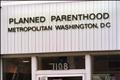 A GUARD TURNS AWAY THE PRESS AT PLANNED PARENTHOOD IN D.C.