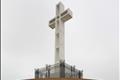 Mount Soledad Cross is seen above war memorial in San Diego