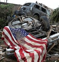 American Flag Oklahoma Tornado