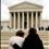 Pro life activists pray in front of the U.S. Supreme Court.